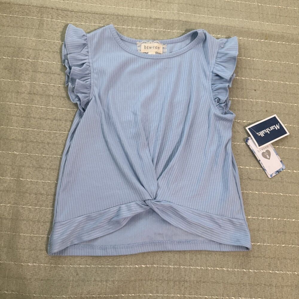 NWT Btween Girls Front Twist Blue Sleeveless Top Size 8 Great Condition